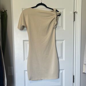 KHY Sueded Stretch Mini Dress in color Stone